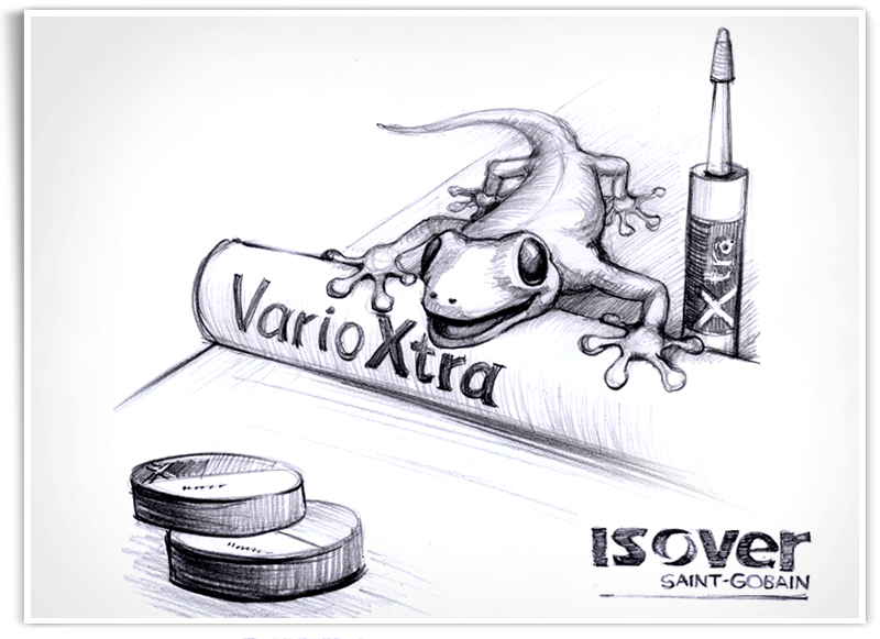 Skizze für Werbung VArio Xtra ISOVER